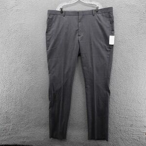 Nordstrom Tech Smart Trim Fit Mens Gray Wool Blend Dress Pants 46 Unhemmed‎ NEW